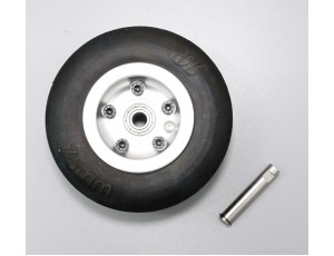 JP Hobby 75mm X 25mm Rubber Tire With Metal Wheel Hub  - 6.0mm (1 PC) 